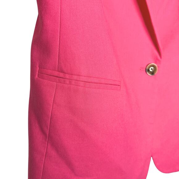 J.Crew Factory Linen Blend Long Sleeve Holland One Button Blazer Jacket 6 Pink - Picture 8 of 11